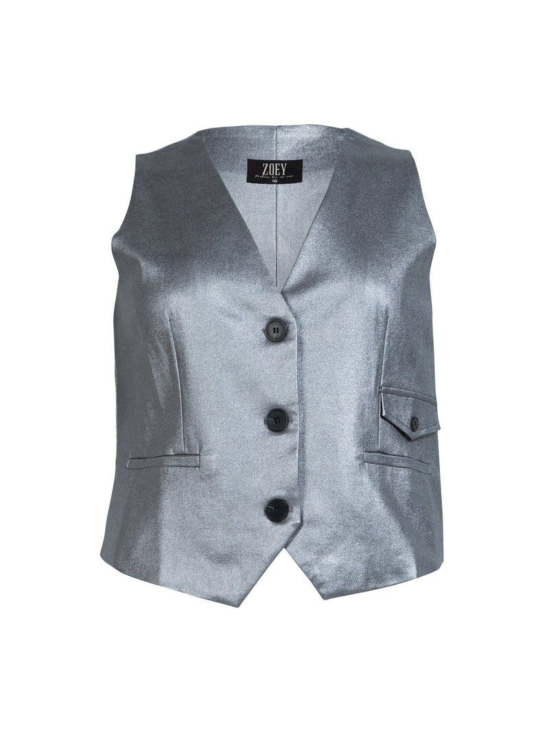 ZOEY FRANCES VEST Waistcoat 007 Silver grey