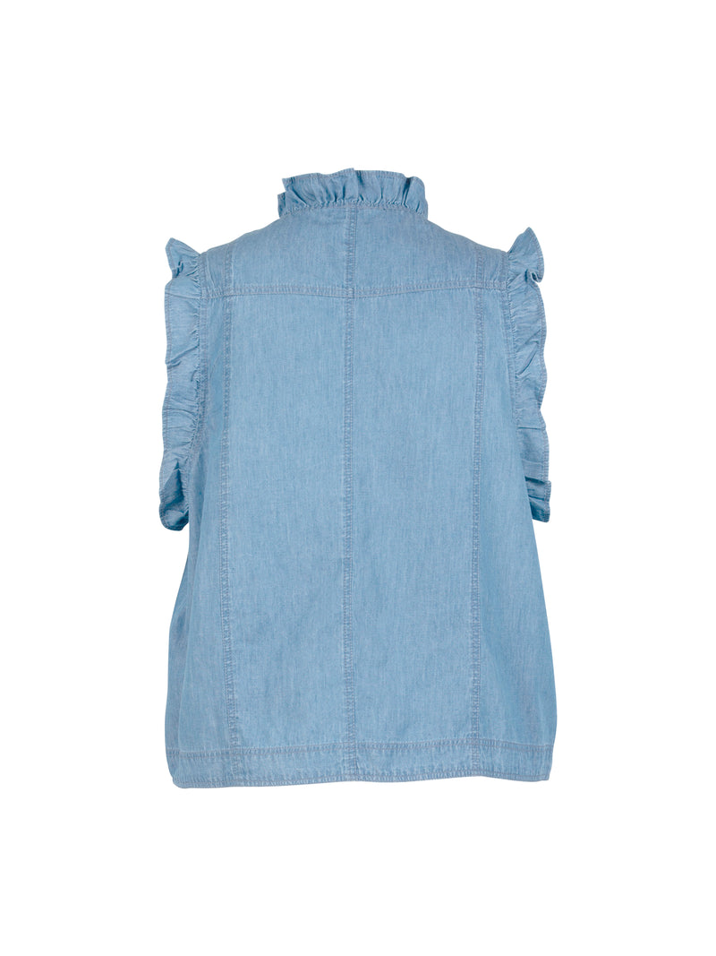 ZOEY LYNN TOP Toppe & T-shirts 473 Soft Denim Blue