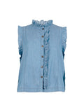 LYNN TOP - Soft Denim Blue